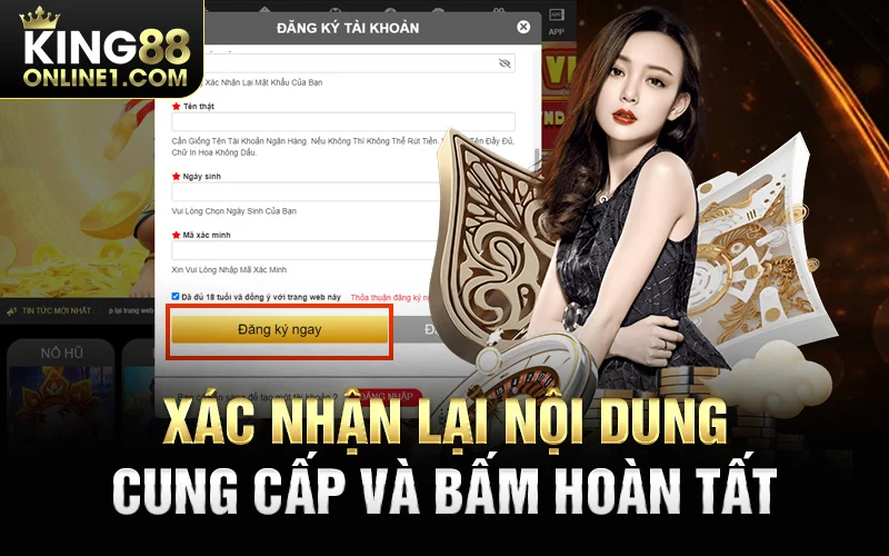 Xác nhận thông tin hoàn tất tạo tài khoản